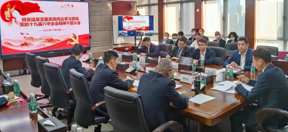 特發(fā)信息黨委召開干部大會 傳達學(xué)習貫徹黨的十九屆六中全會精神